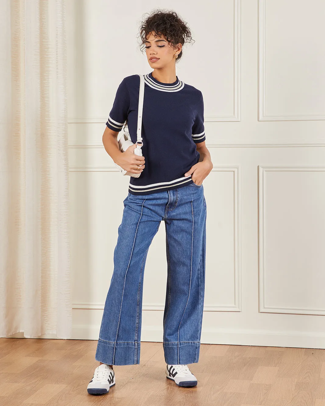 Women Navy Knitted Top sold by Redtag product image thumbnail 2