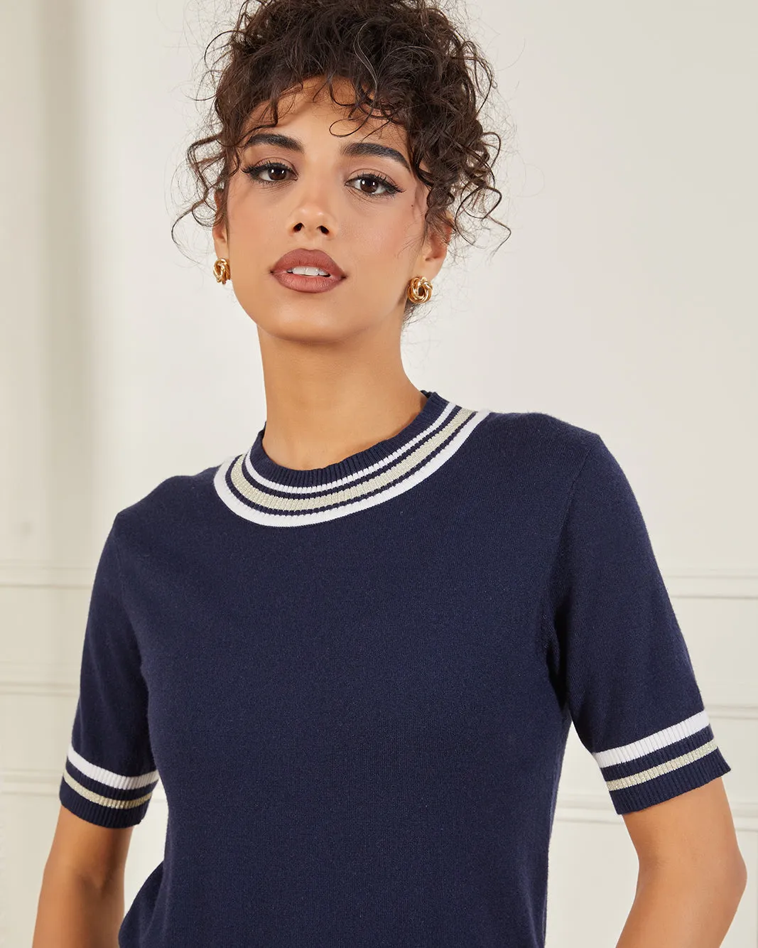 Women Navy Knitted Top sold by Redtag product image thumbnail 4
