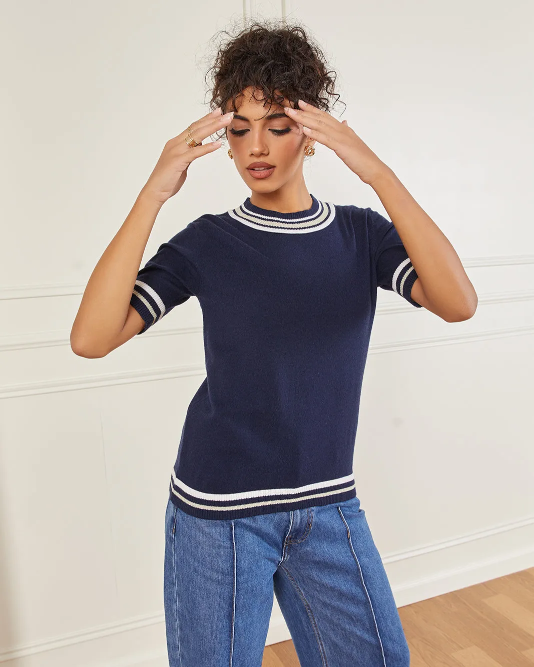 Women Navy Knitted Top sold by Redtag product image thumbnail 5