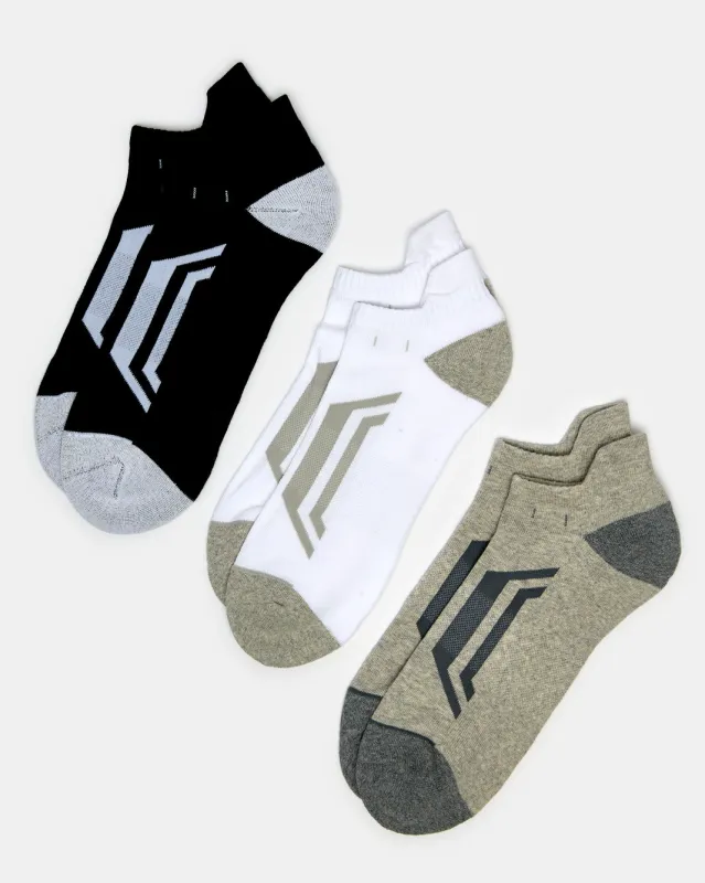 Men Assorted Ankle Sports Socks Half Terry (Pack Of 3) sold by Redtag