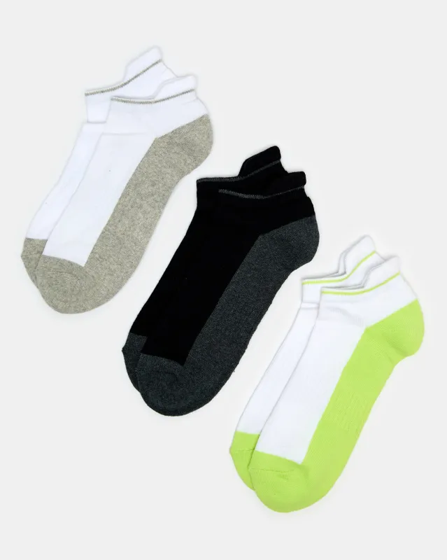 Men Assorted Ankle Sports Socks Half Terry (Pack Of 3) sold by Redtag