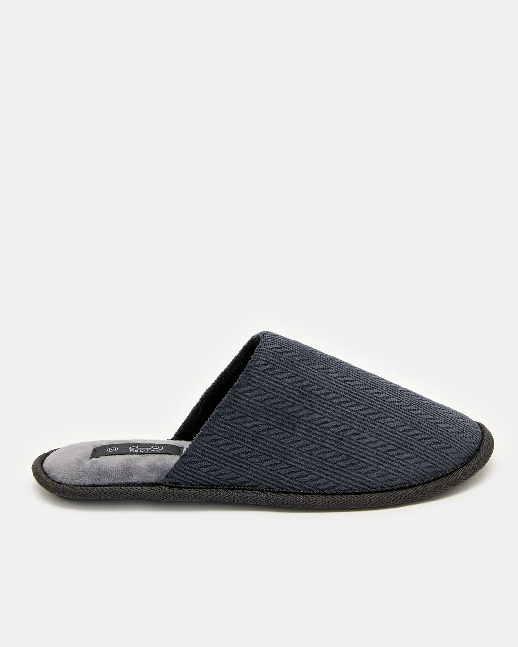 Men Charcoal Plain Slippers sold by Redtag