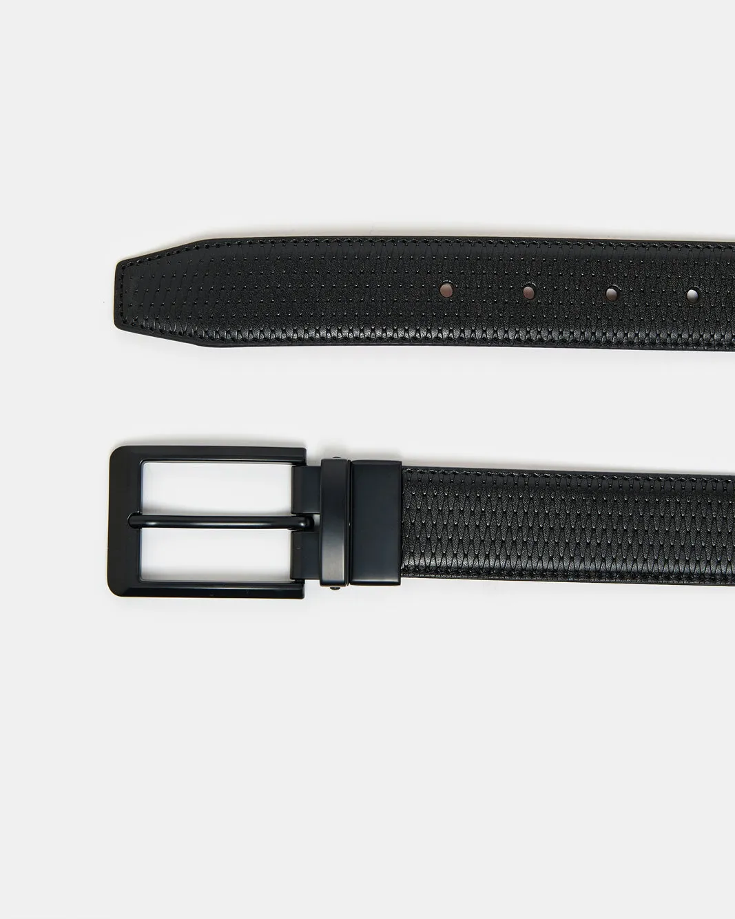 Men Tan And Black Belt With Twist Buckle sold by Redtag