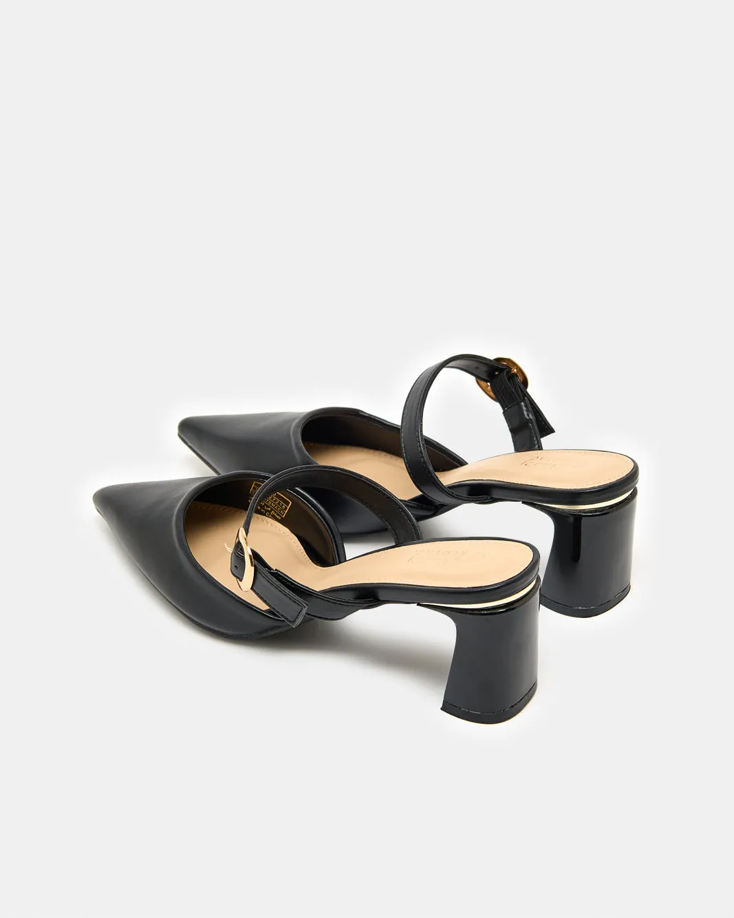 Women Black Buckle Trim Mule sold by Redtag product image thumbnail 4