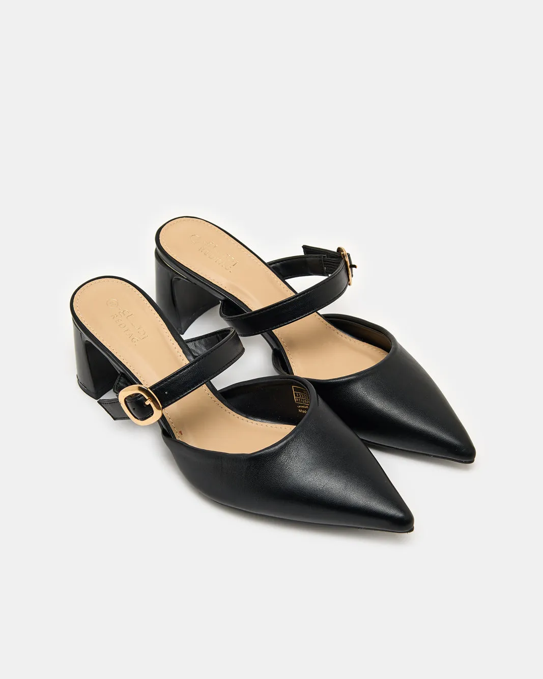 Women Black Buckle Trim Mule sold by Redtag product image thumbnail 2