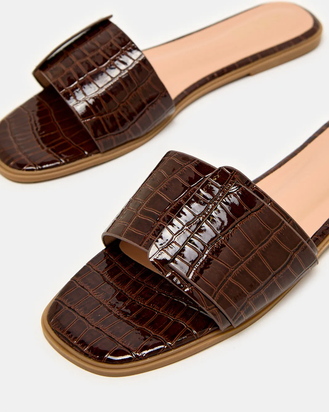 Women Brown Croc Mule sold by Redtag product image thumbnail 3