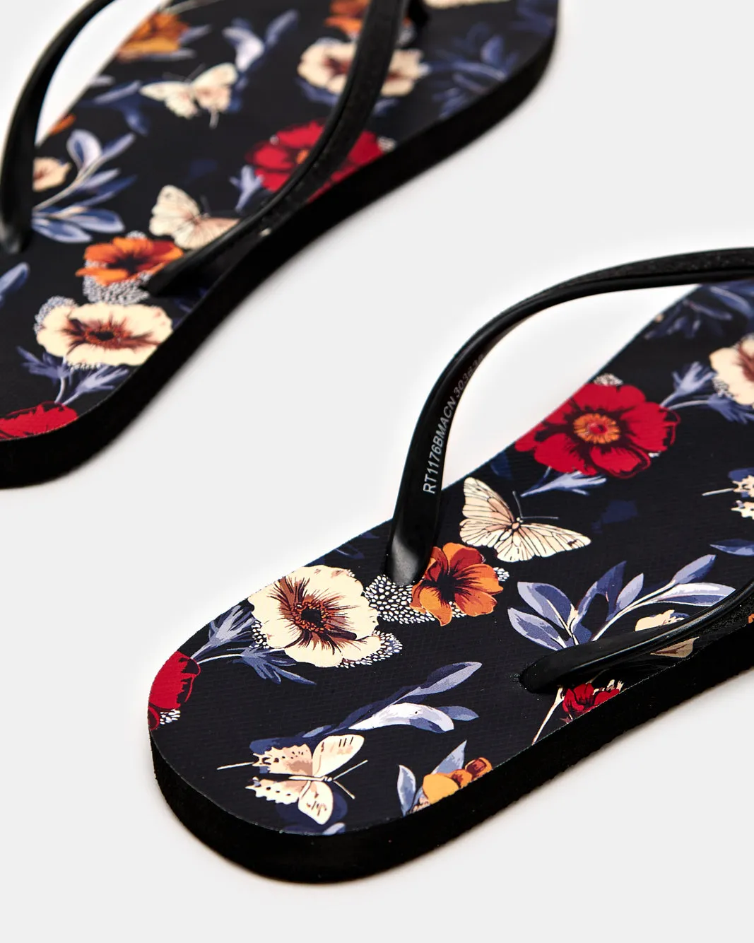 Women Black Leaf Print Flip Flop sold by Redtag product image thumbnail 4