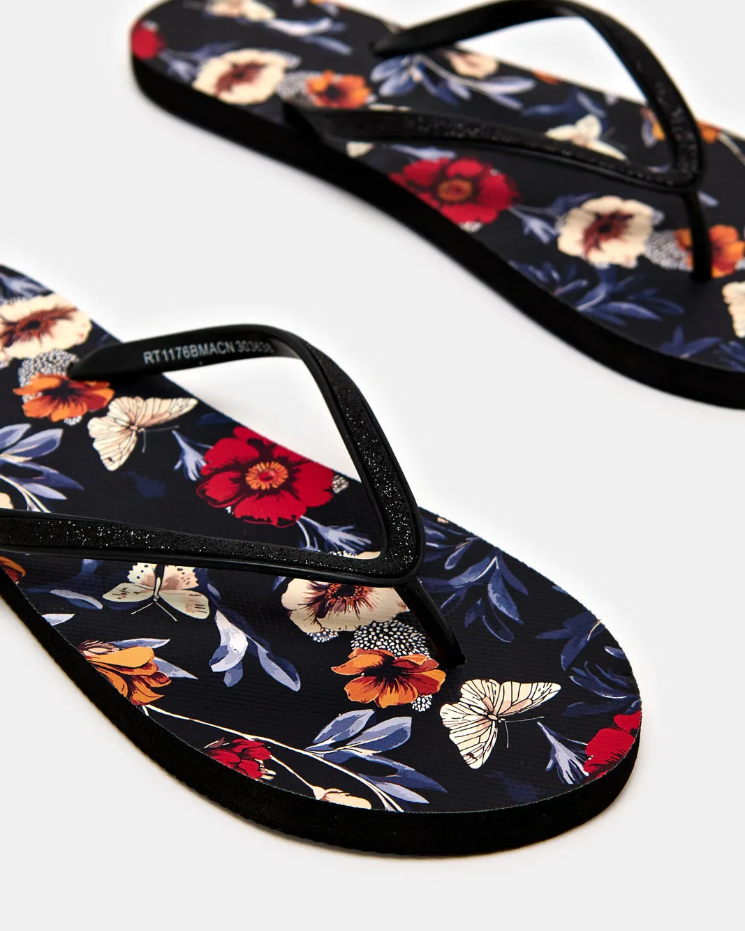 Women Black Leaf Print Flip Flop sold by Redtag product image thumbnail 3