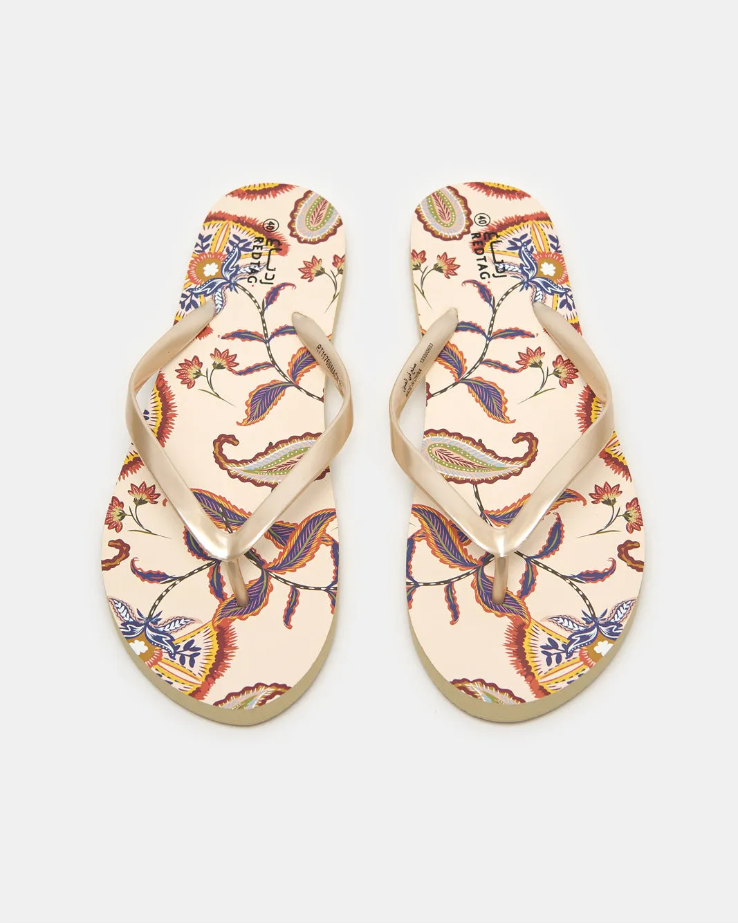 Women Beige Paisley Flip Flop sold by Redtag product image thumbnail 2