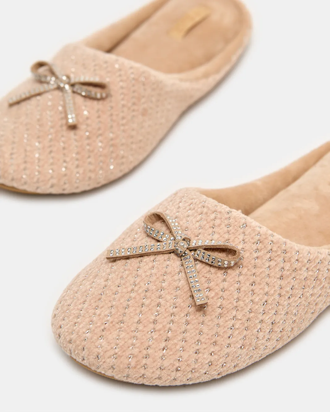 Women Beige Bow Trim Closed Toe Slipper sold by Redtag product image thumbnail 3