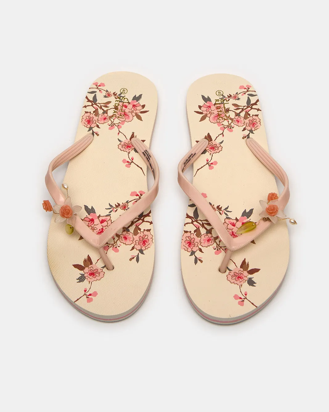 Women Beige Flower Printed Flip Flop sold by Redtag product image thumbnail 2
