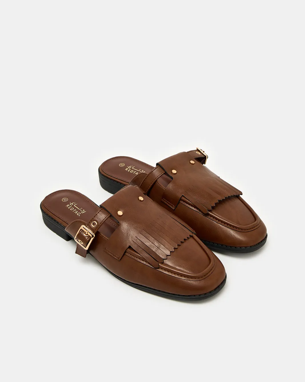 Women Brown Close Toe Loafer Mule sold by Redtag product image thumbnail 2