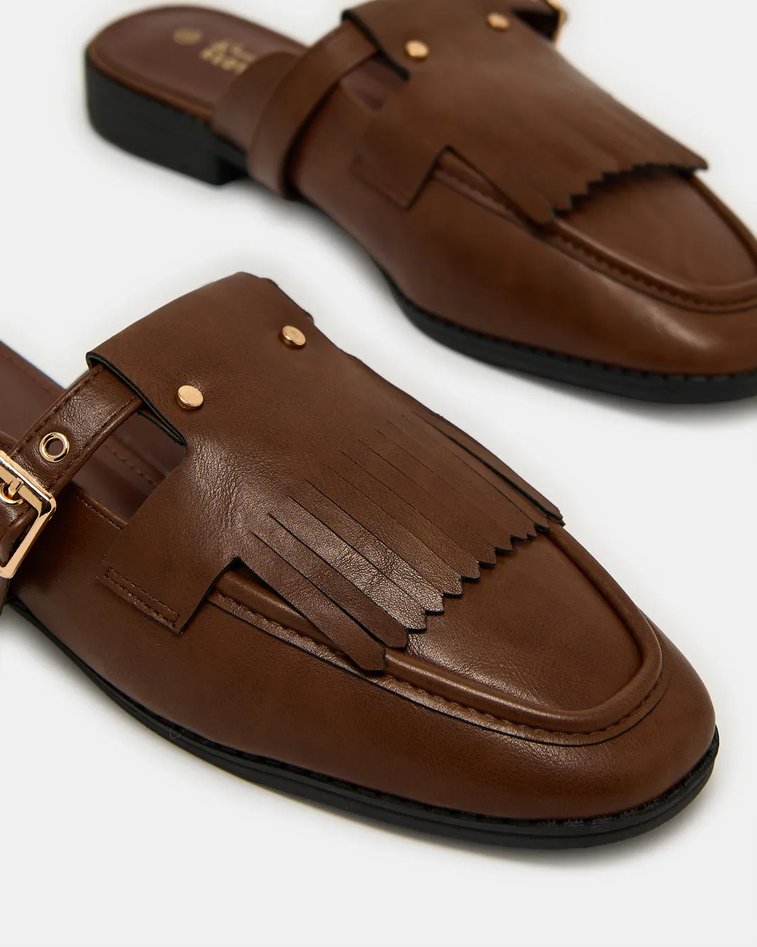 Women Brown Close Toe Loafer Mule sold by Redtag product image thumbnail 3