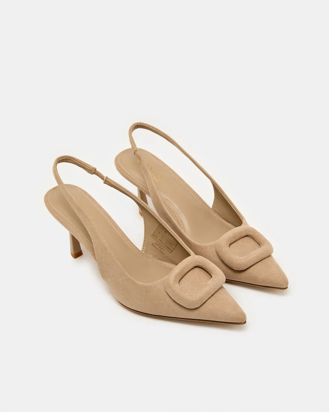 Women Beige Buckle Trim Slingback sold by Redtag product image thumbnail 2