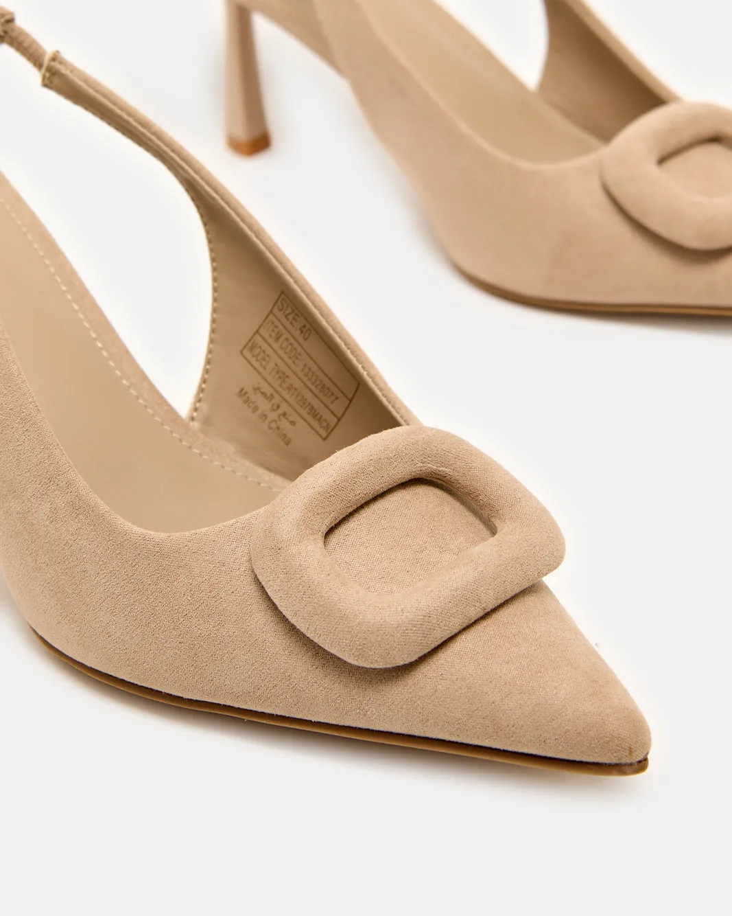 Women Beige Buckle Trim Slingback sold by Redtag product image thumbnail 3