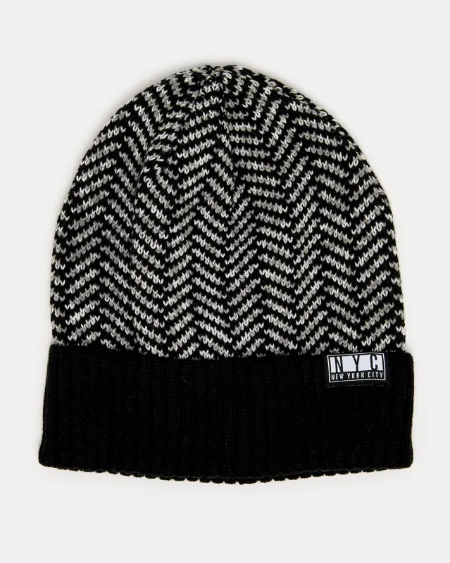 Men Black Knitted Cap sold by Redtag