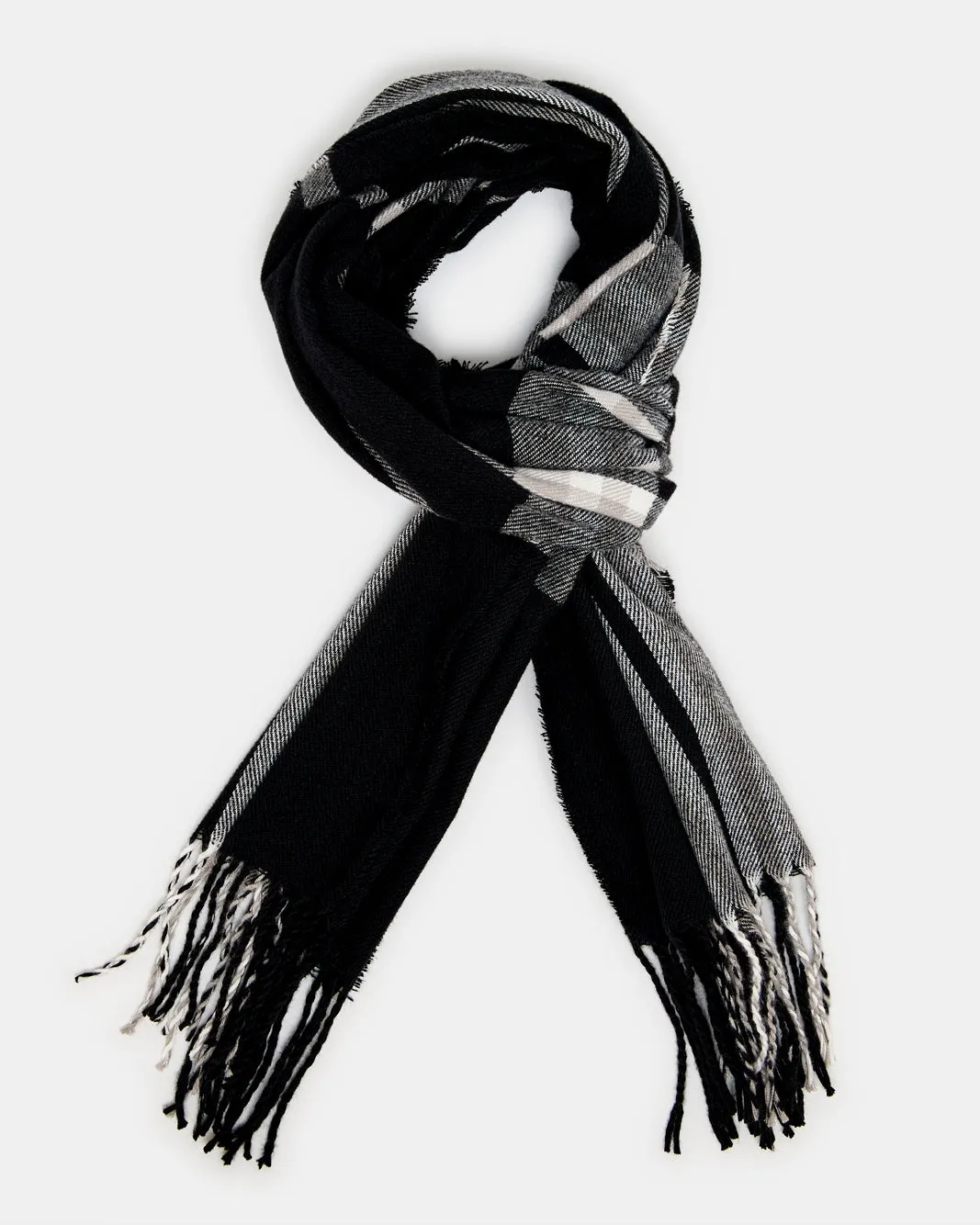 Men Black Knitted Scarf sold by Redtag