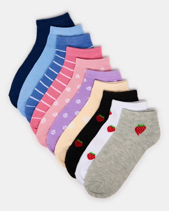 Women Assorted Ankle Socks Pack (10 Pairs) sold by Redtag