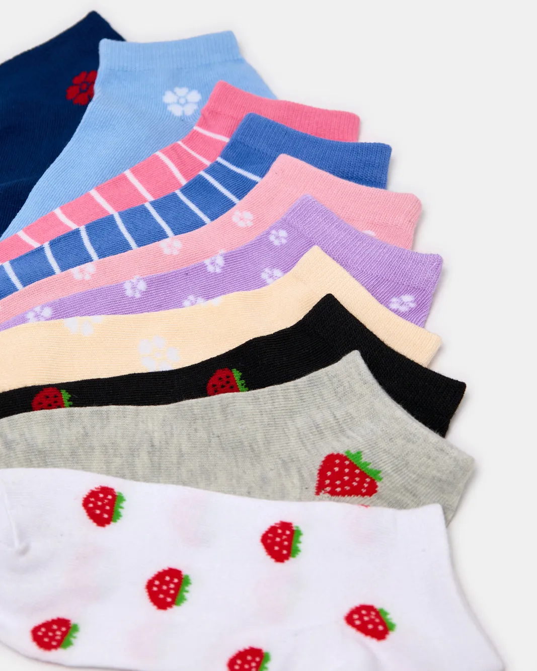 Women Assorted Ankle Socks Pack (10 Pairs) sold by Redtag product image thumbnail 3