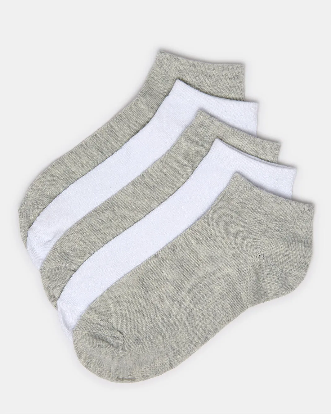 Women White And Grey Ankle Socks Pack (10 Pairs) sold by Redtag