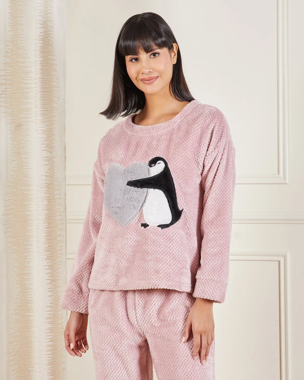 Women Pink Penguin Pyjama Set (2 Piece Set) sold by Redtag product image thumbnail 2
