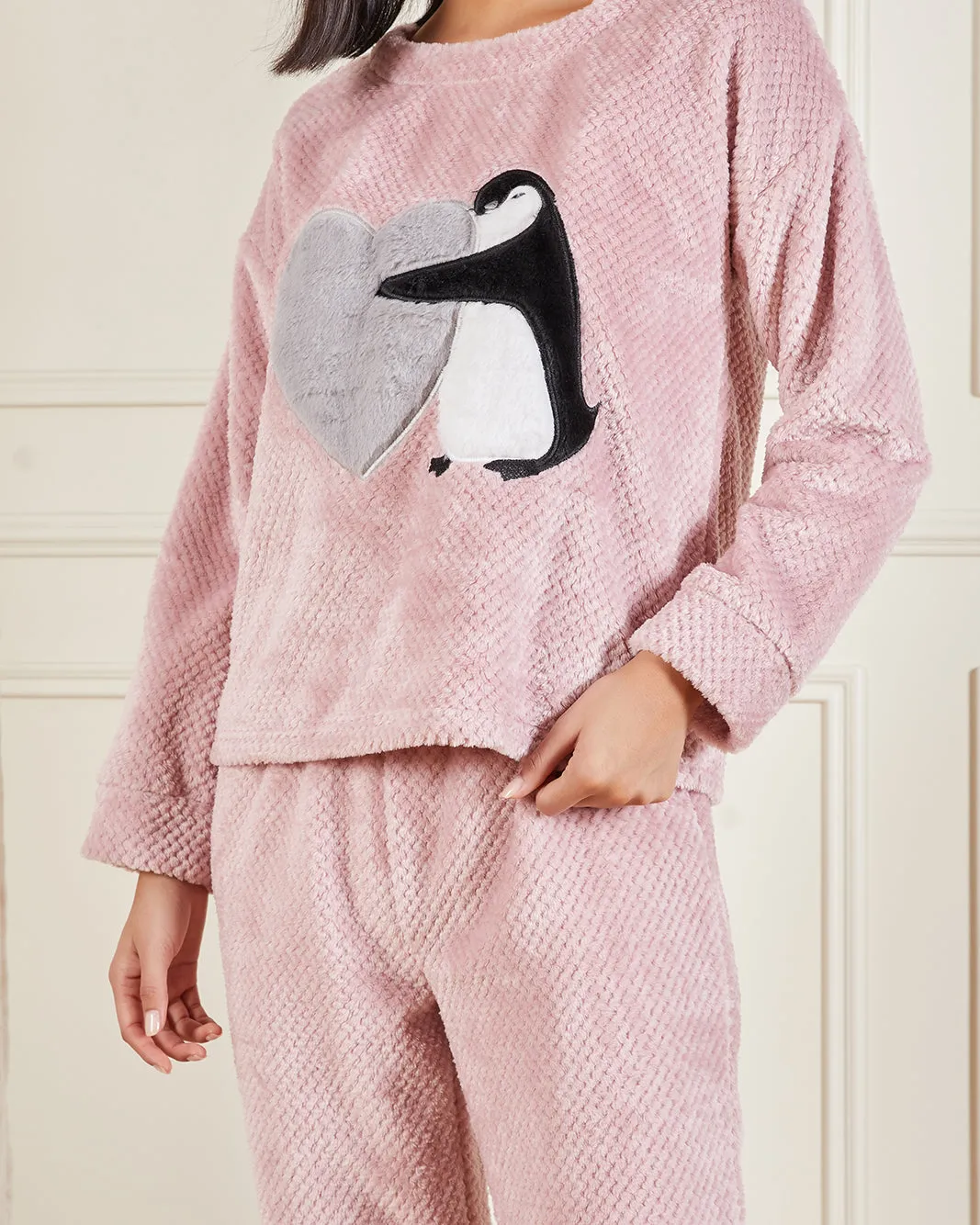 Women Pink Penguin Pyjama Set (2 Piece Set) sold by Redtag product image thumbnail 4
