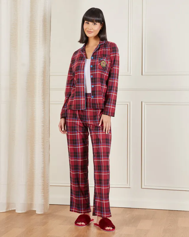 Women Red Checked Pyjama Set (2 Piece Set) sold by Redtag