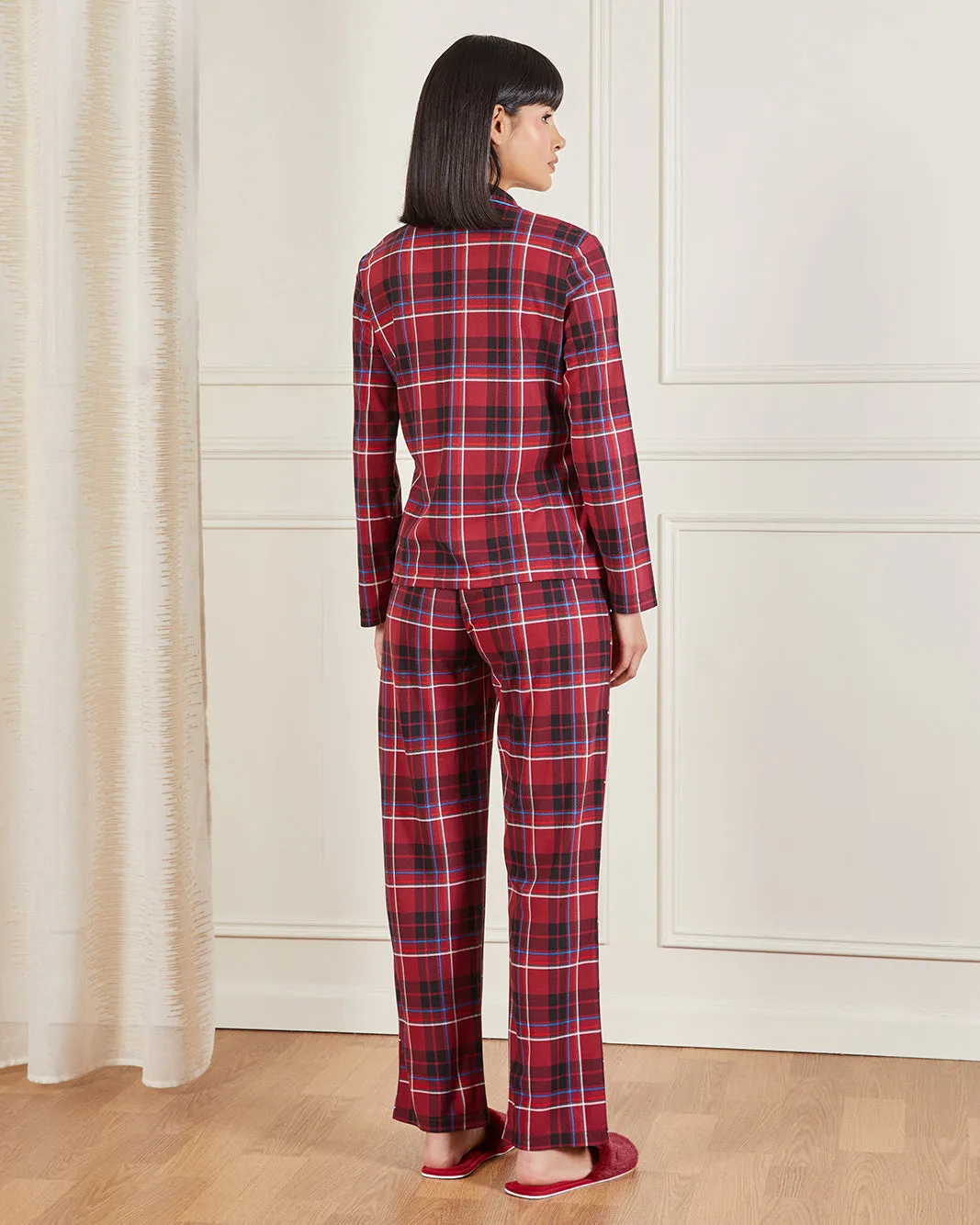 Women Red Checked Pyjama Set (2 Piece Set) sold by Redtag product image thumbnail 5