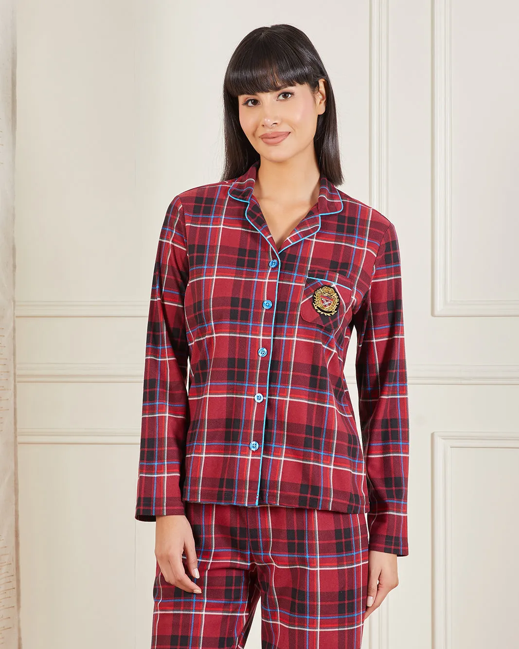 Women Red Checked Pyjama Set (2 Piece Set) sold by Redtag product image thumbnail 2