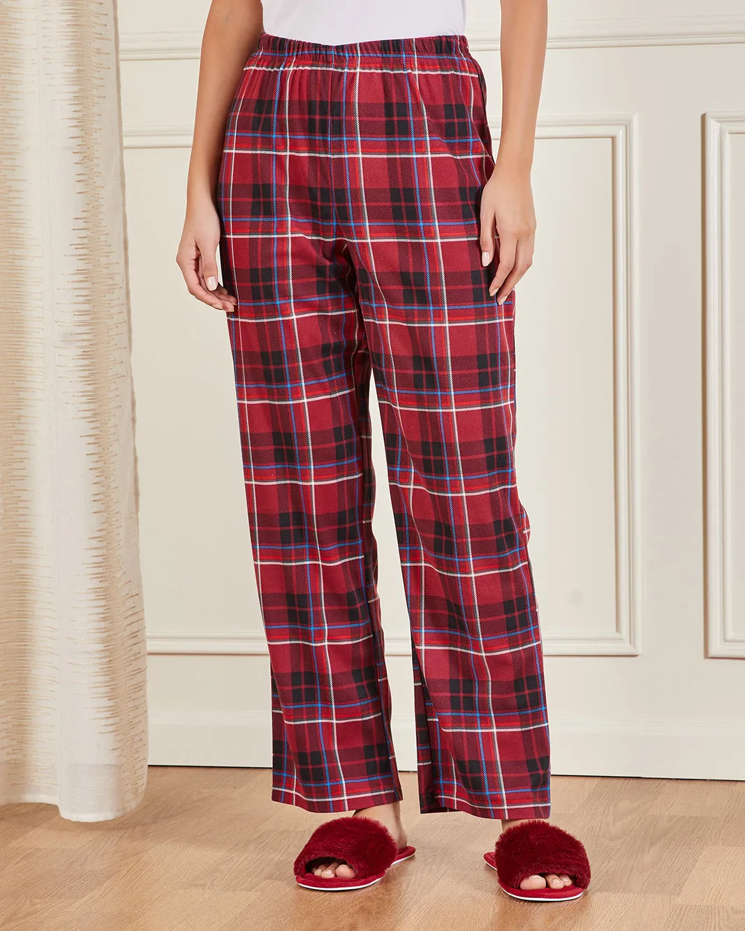 Women Red Checked Pyjama Set (2 Piece Set) sold by Redtag product image thumbnail 3