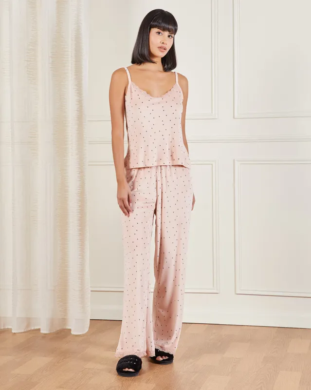 Women Pink Printed Ditsy Heart Velour Cami Set (2 Piece) sold by Redtag