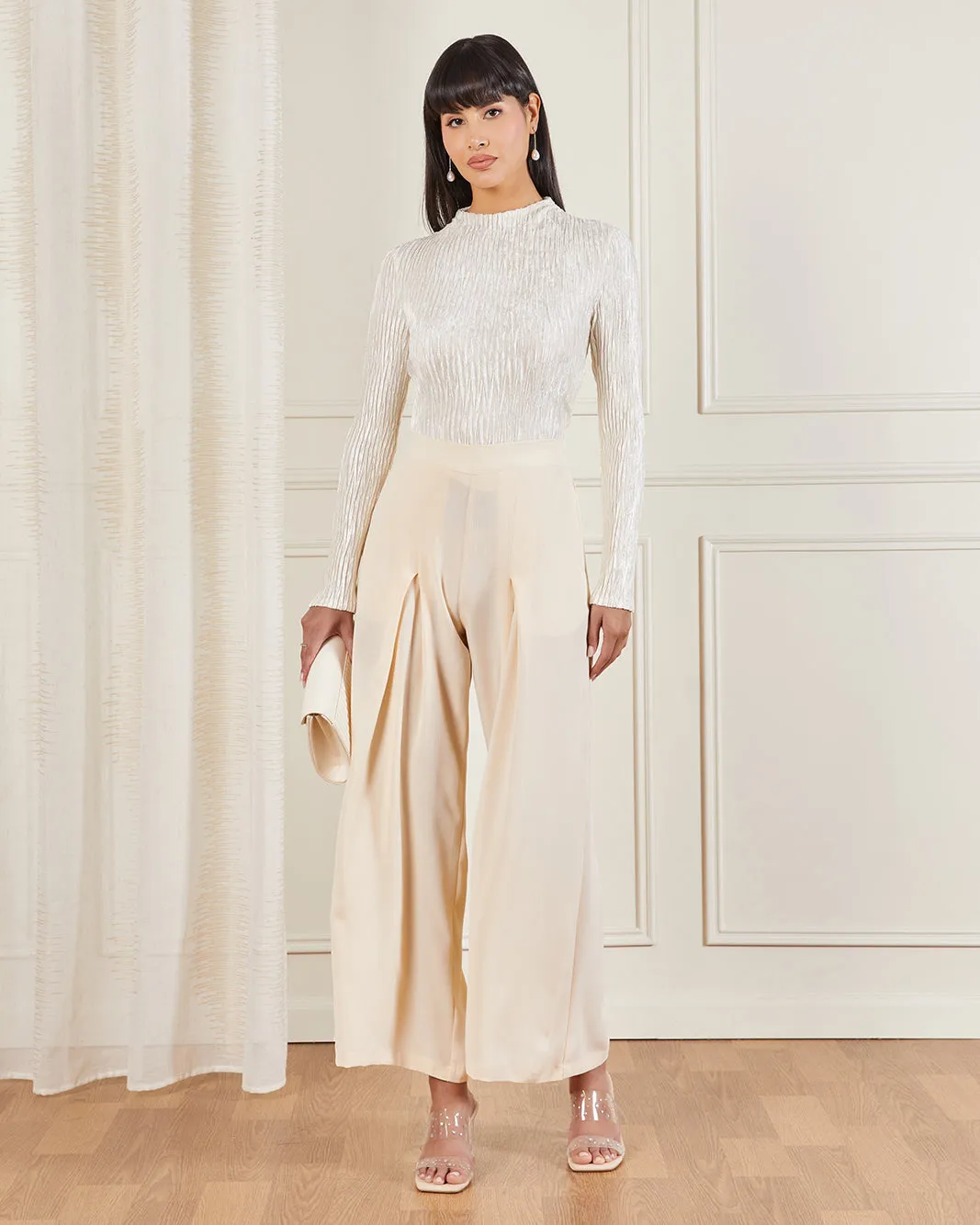 Women Cream Pleated Knit Top sold by Redtag product image thumbnail 2