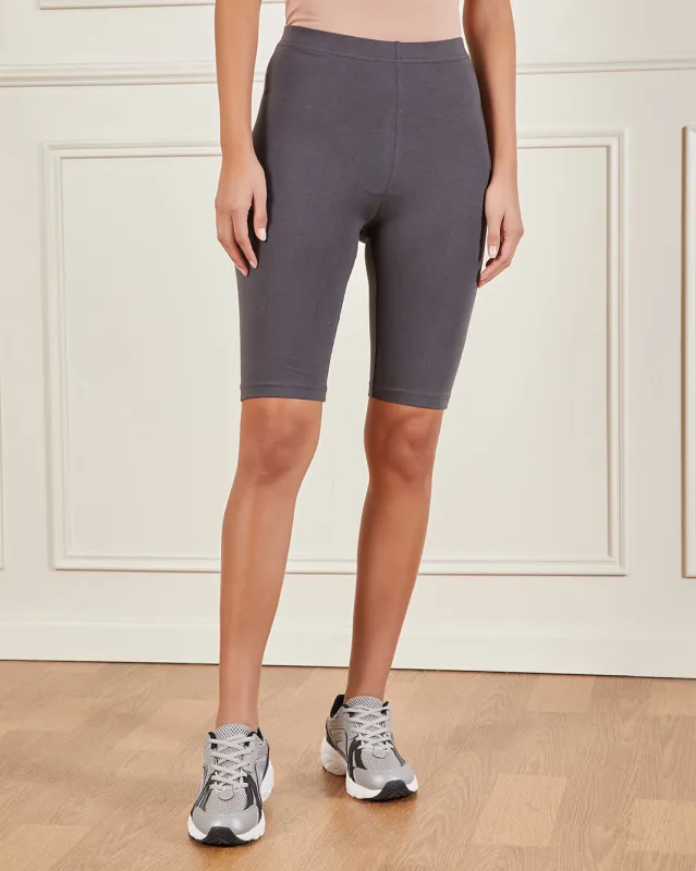 Women Charcoal Biker Shorts sold by Redtag