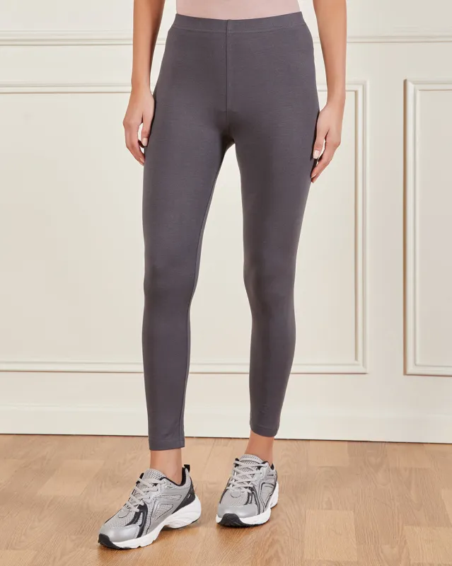 Women Charcoal Cropped Legging sold by Redtag