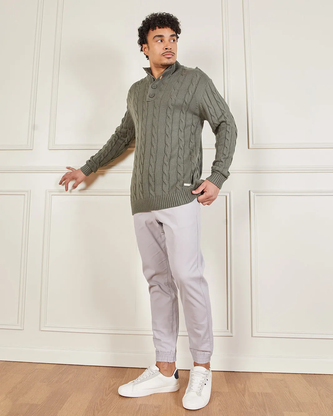 Mid Grey Basic Twill Jogger sold by Redtag product image thumbnail 5