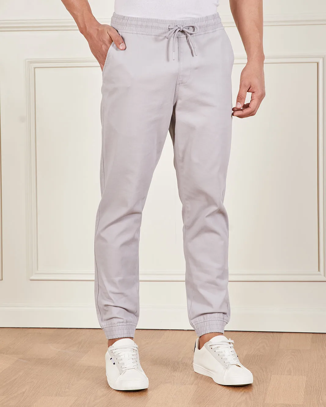 Mid Grey Basic Twill Jogger sold by Redtag