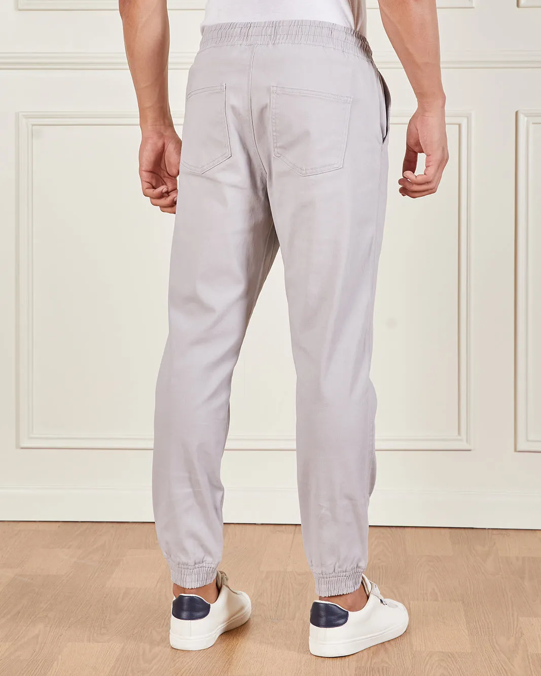 Mid Grey Basic Twill Jogger sold by Redtag product image thumbnail 3