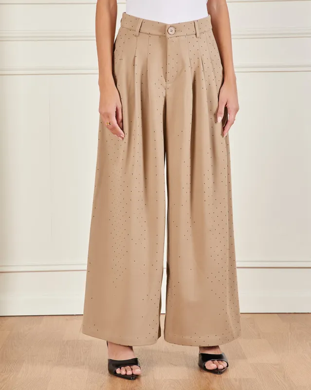 Women Beige Wide Leg Trouser sold by Redtag