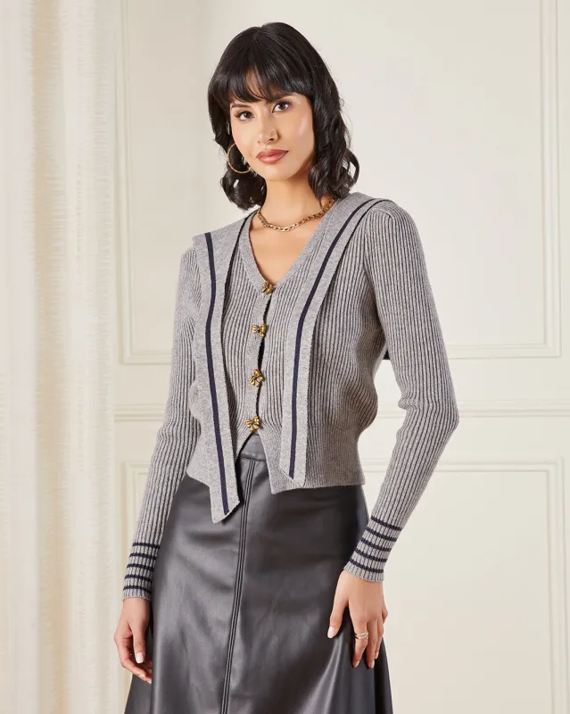 Women Grey Cardigan With Scarf sold by Redtag