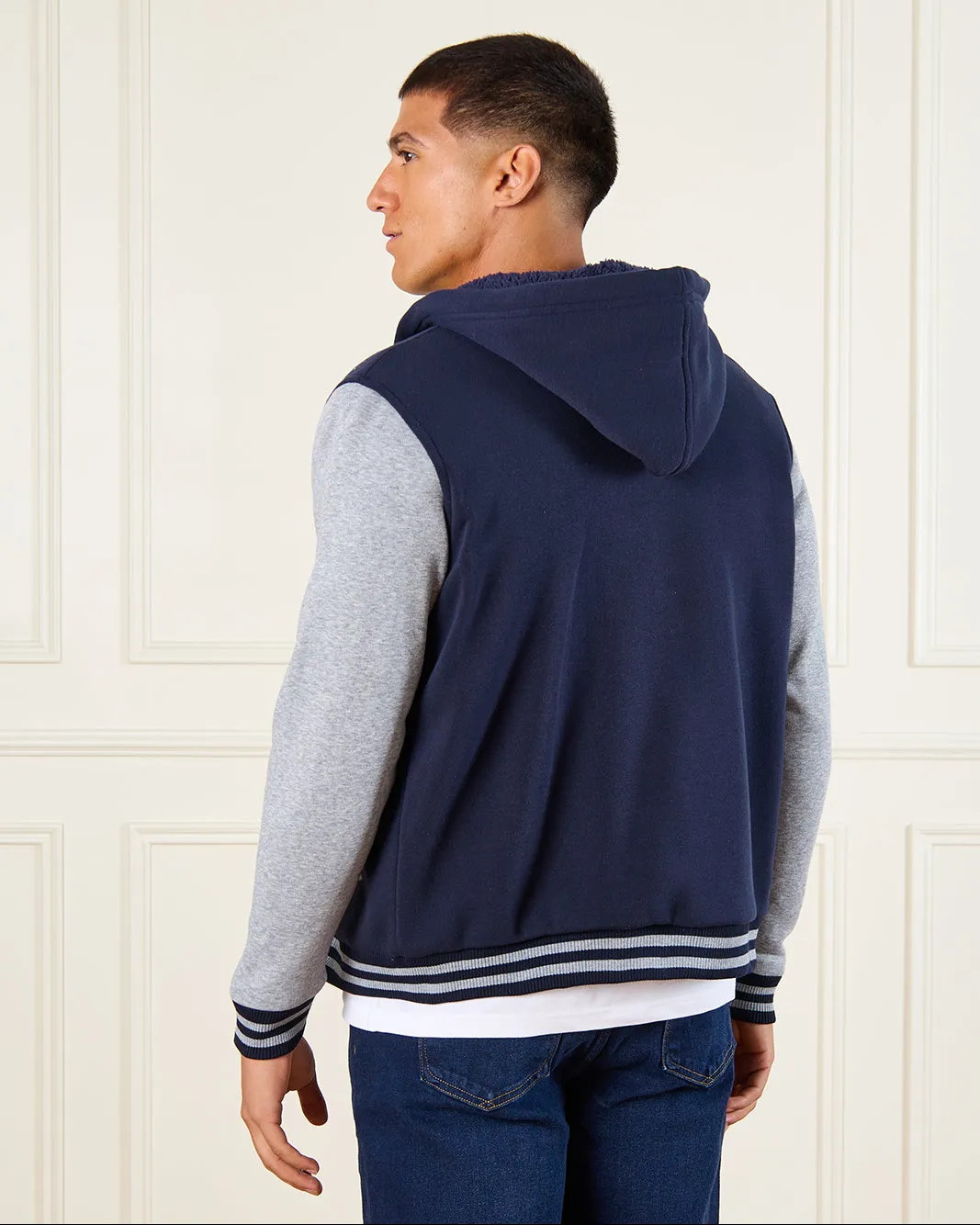 Men Navy Hooded Sweatshirt sold by Redtag product image thumbnail 3
