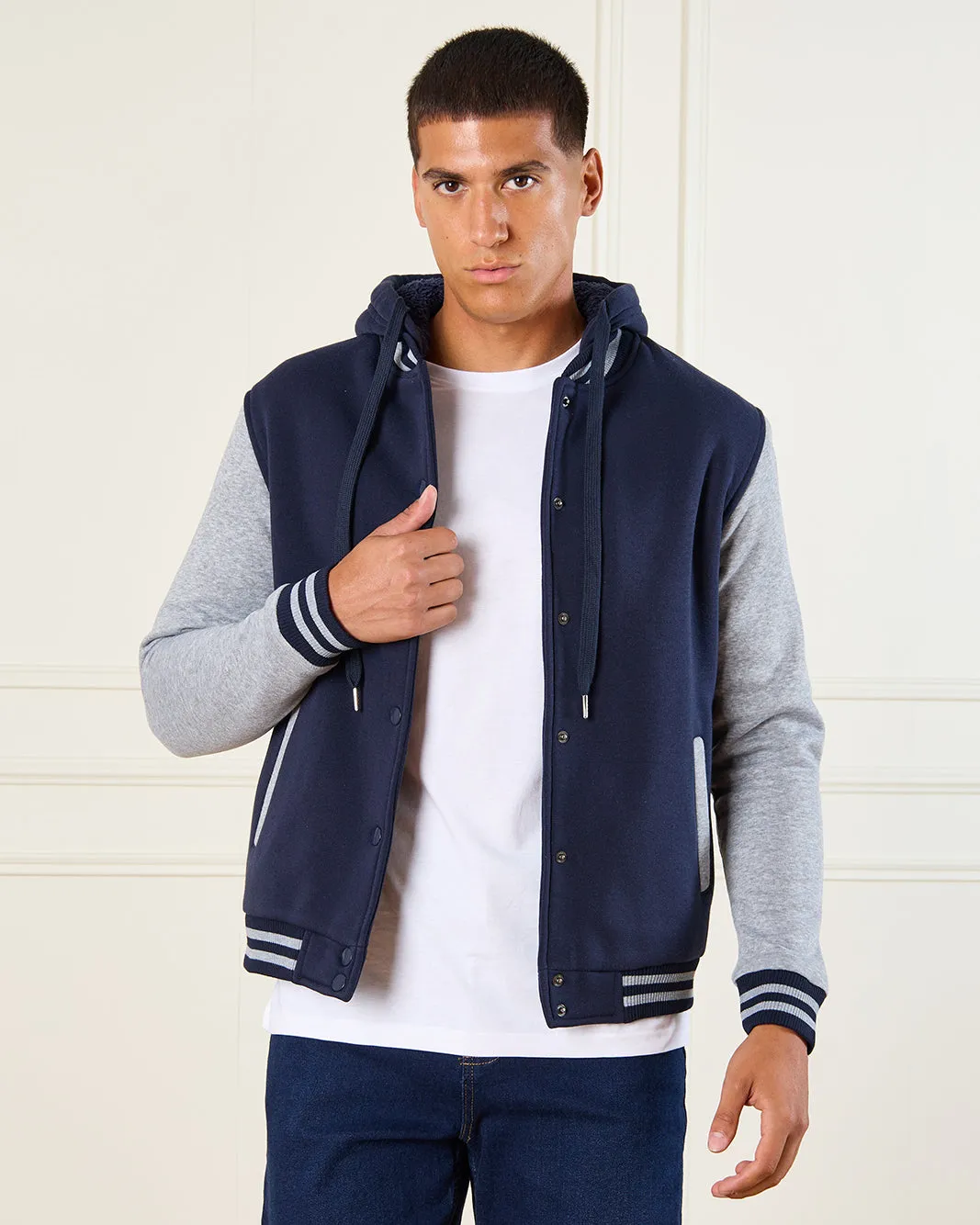 Men Navy Hooded Sweatshirt sold by Redtag