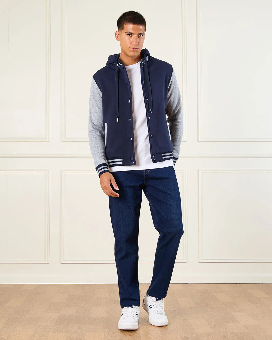 Men Navy Hooded Sweatshirt sold by Redtag product image thumbnail 2