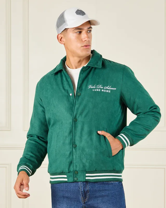 Men Green Suede Jacket With Sherpa Lining sold by Redtag