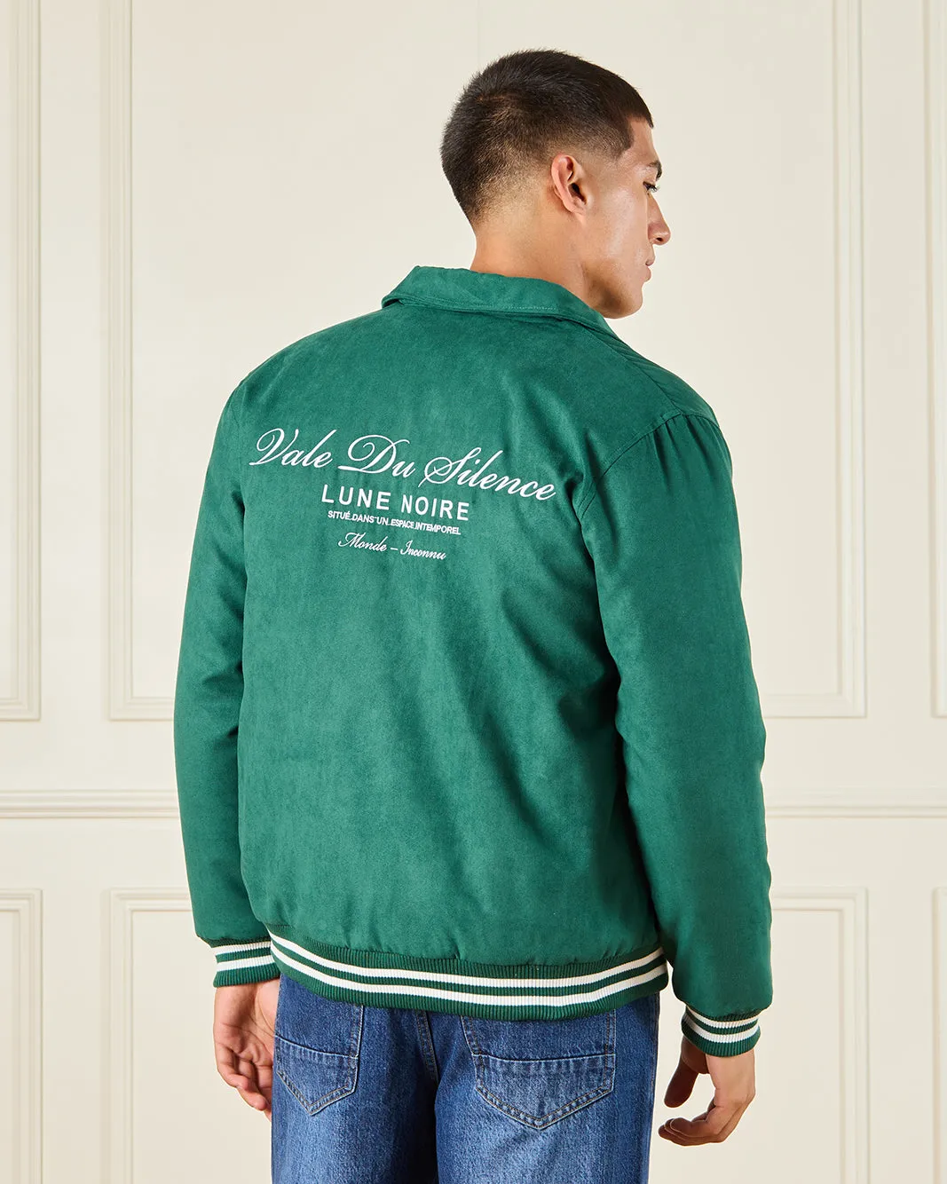 Men Green Suede Jacket With Sherpa Lining sold by Redtag product image thumbnail 3