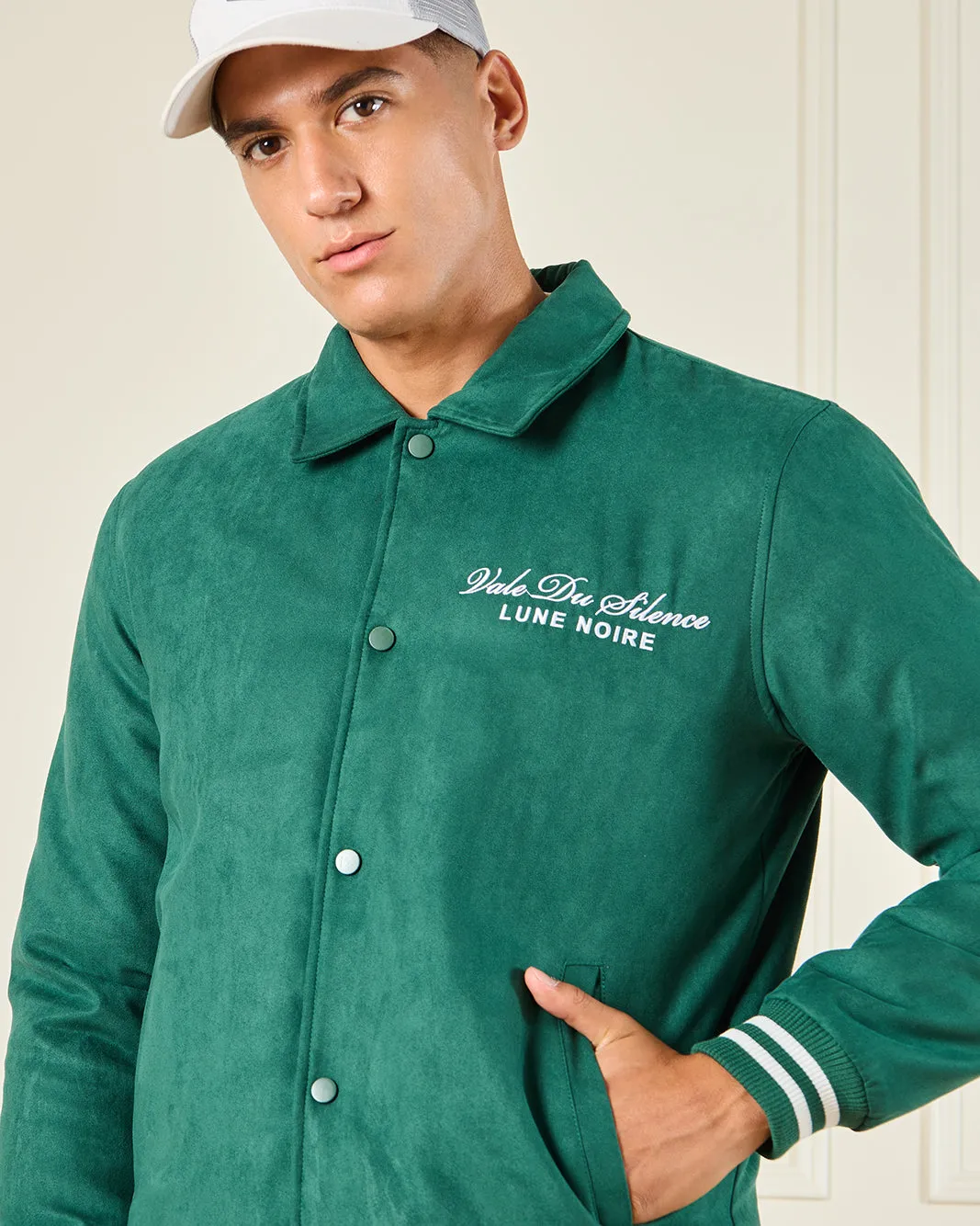 Men Green Suede Jacket With Sherpa Lining sold by Redtag product image thumbnail 4