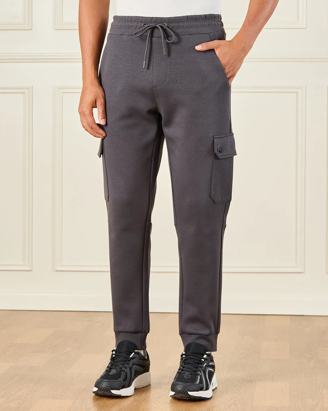 Men Grey Cargo Joggers sold by Redtag