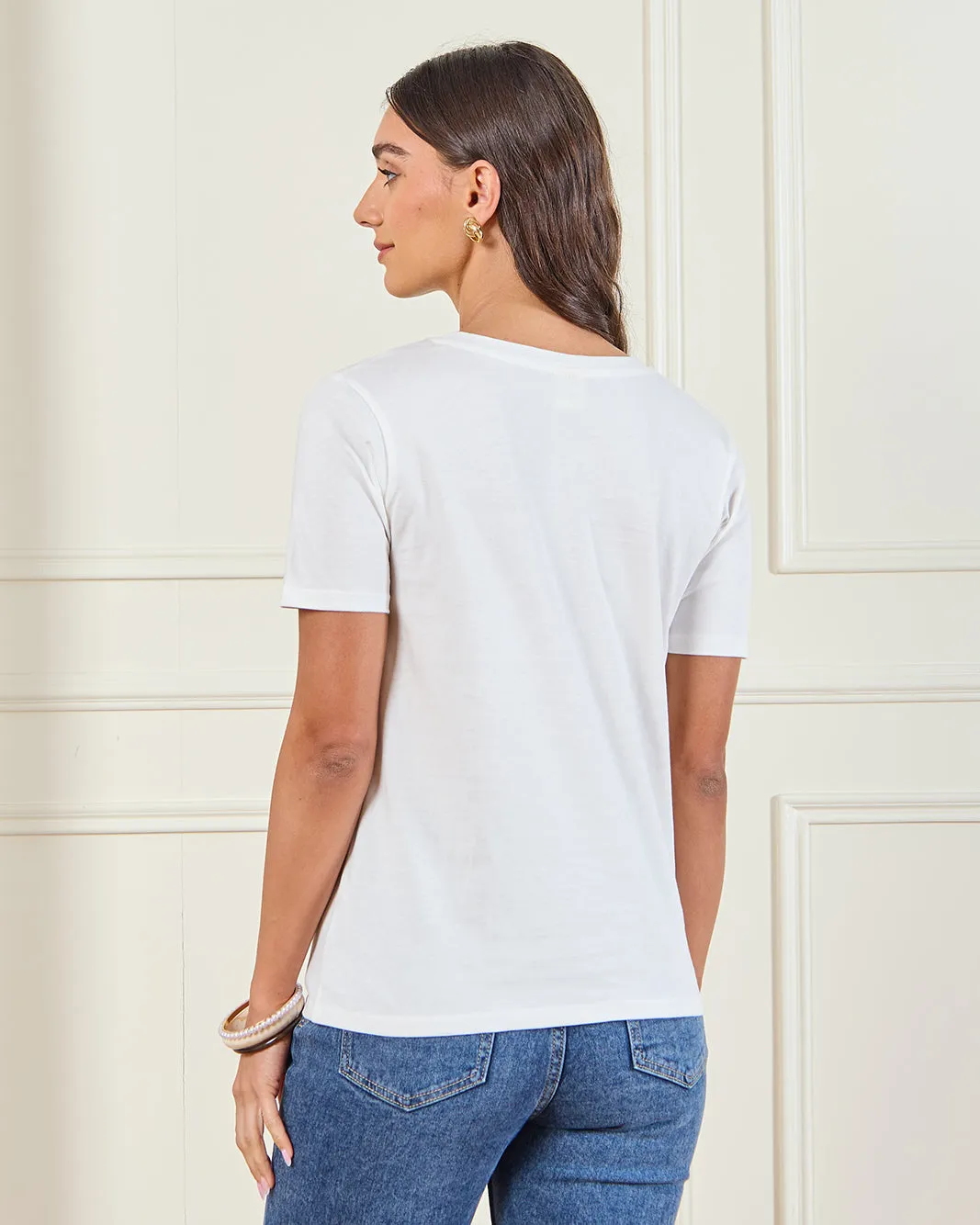 Women Ivory Stitch Graphic T-Shirt sold by Redtag product image thumbnail 3