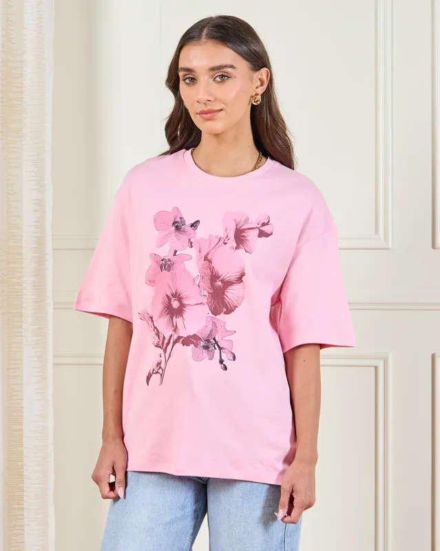 Women Pink Printed T-Shirt sold by Redtag