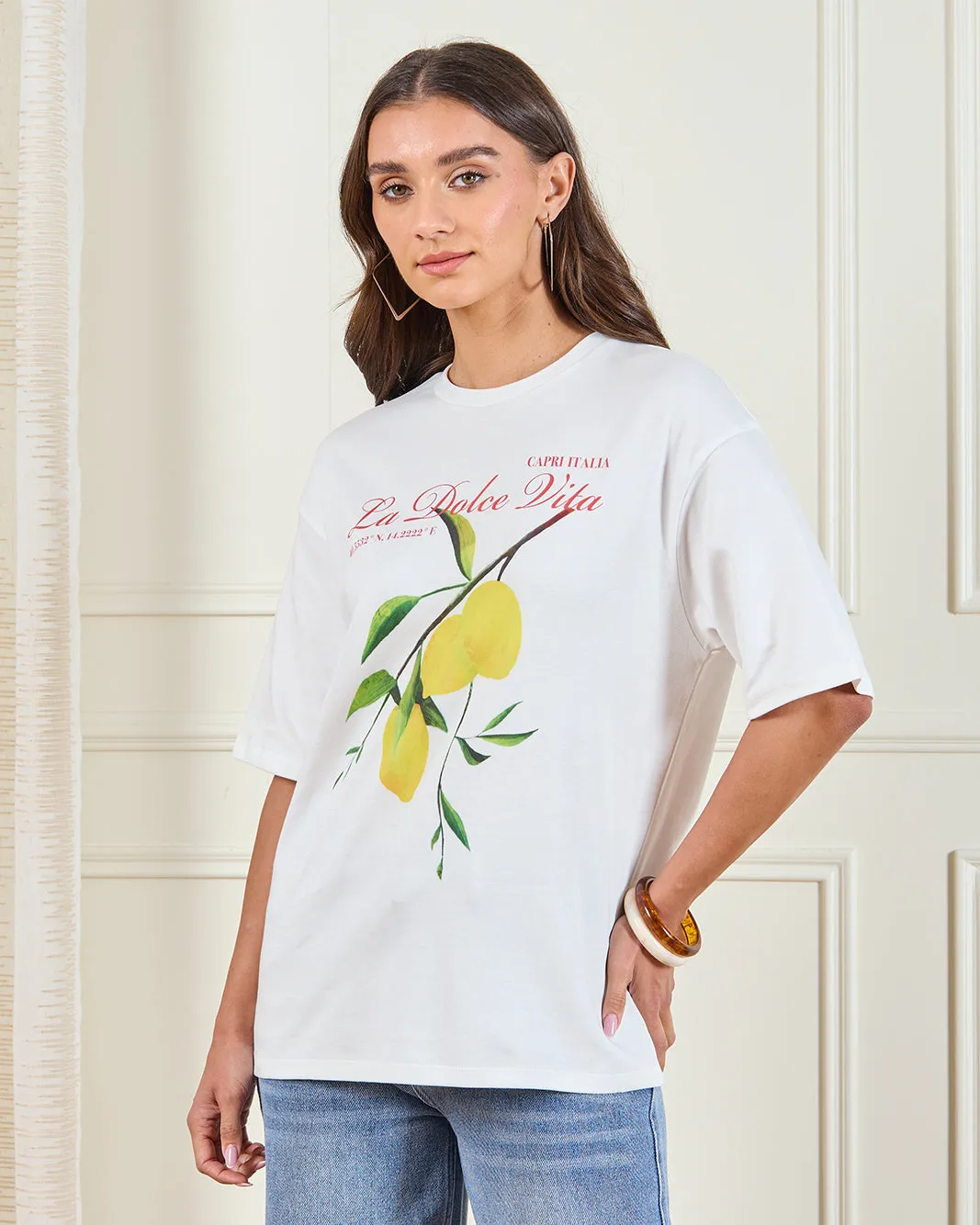 Women White Printed T-Shirt sold by Redtag