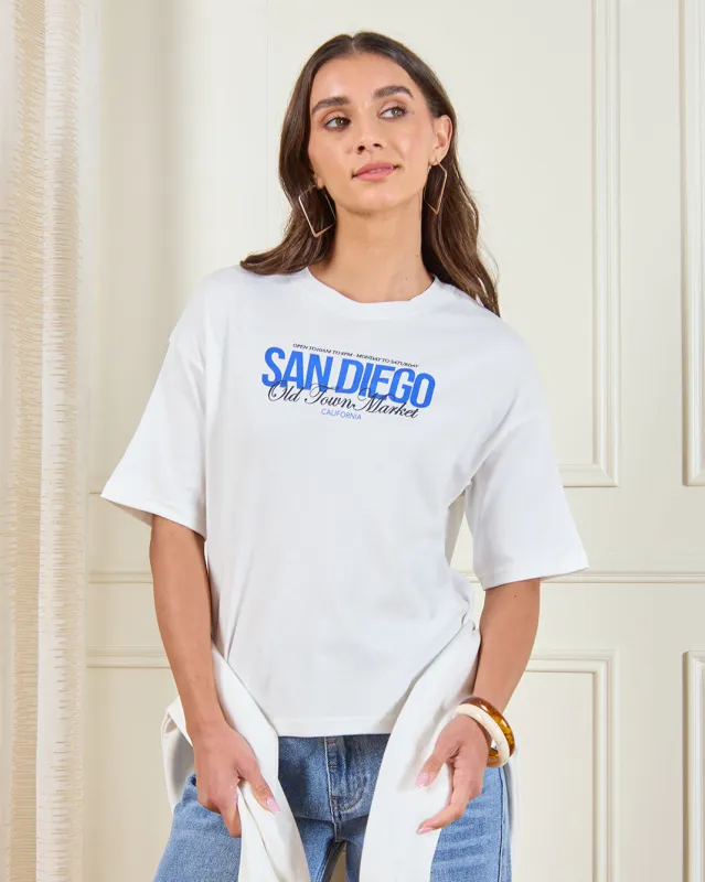 Women White Printed T-Shirt sold by Redtag